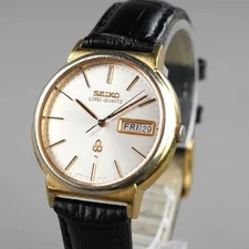 SEIKO 1979 ROLD QUARTZ Vintage 7143-7000 Men's Watch 34mm New Battery New Band