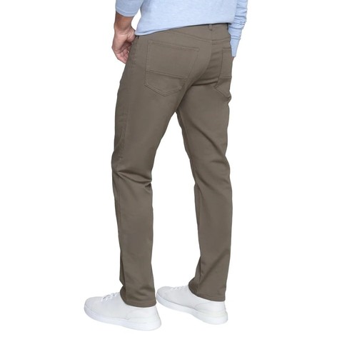 Pantalón English Laundry Hombre 4 Vías Tela Elástica Calce Recto Peso Medio (Bronceado, 30W - Imagen 2 de 5
