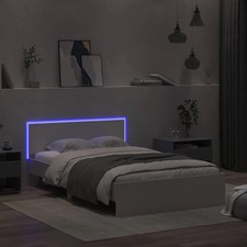 Modern Wooden Small Double Size Bed Frame 120cm Frames With LED Lights Headboard