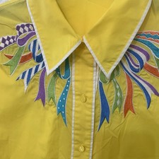 VTG Bob Mackie Wearable Art Shirt Women's Western Ribbon Craft Grandma Teacher