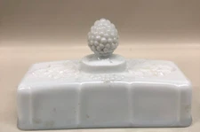 Indiana Colony Harvest Grape 5-7/8" Milk Glass Butter Dish Replacement Lid Only