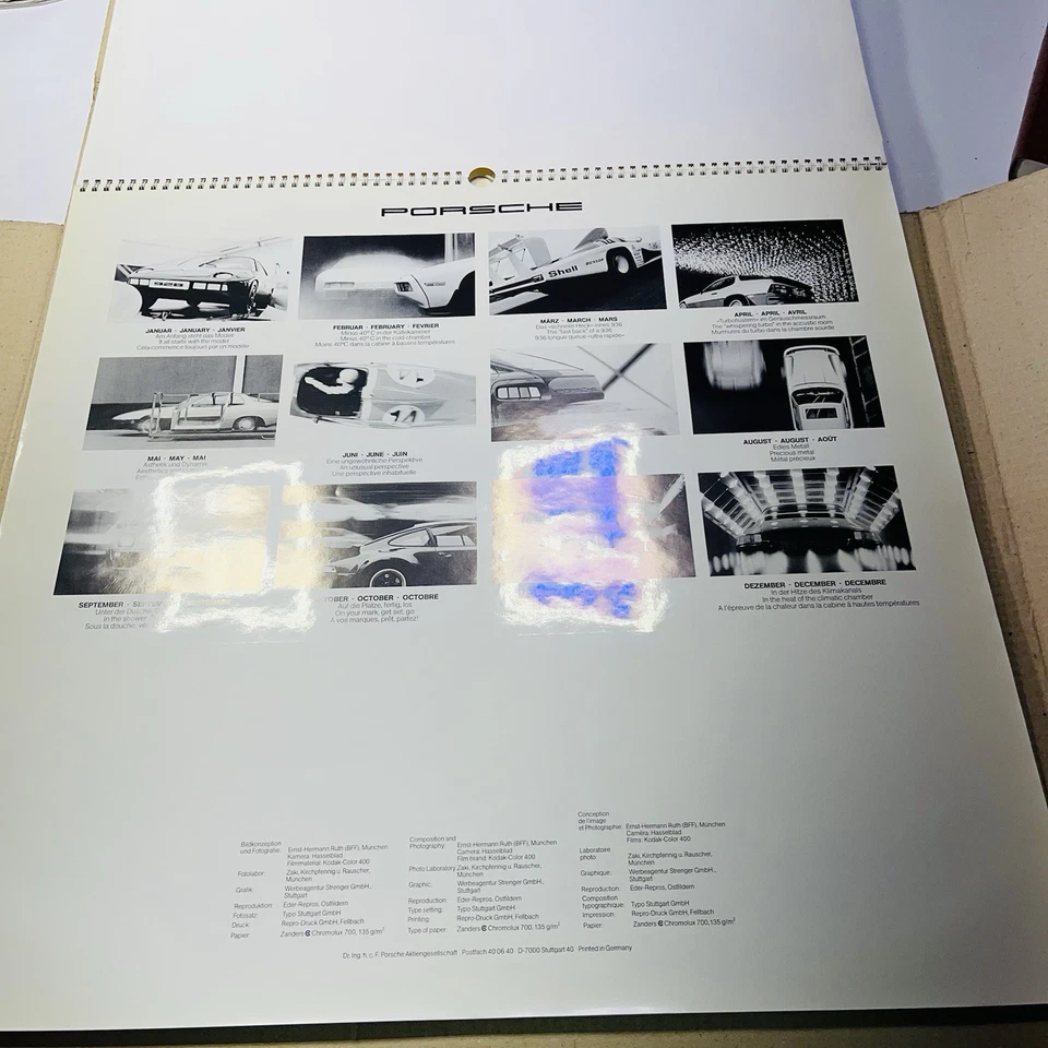 1980 Porsche Perspektiven Calendar Germany Vtg Unused XL Huge W/ Original Box - Image 3 of 4