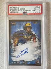 Topps Finest Blue Refractor /99 Jackson Chourio PSA 10 AUTO Color Match