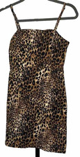 Forever 21 Animal Leopard Print Mini Dress Small Brown Strappy Sheath Going Out