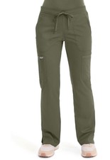 Cherokee Workwear Scrubs Mid Rise Flare Drawstring Pants WW120 OLV Olive