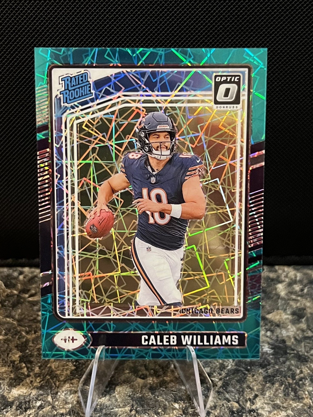 2024 Panini Donruss Optic - Rated Rookie Caleb Williams #201 Teal Velocity 