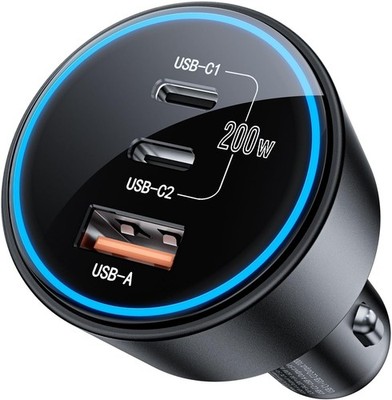 USB C Car Charger Fast Charging 200W Dual PD 100W C Car Charger PD3.0 QC4.0 PPS