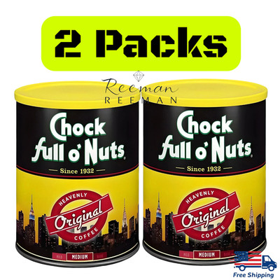 Chock full o' Nuts Heavenly Original Blend Ground Coffee Medium Roast (2 Packs)