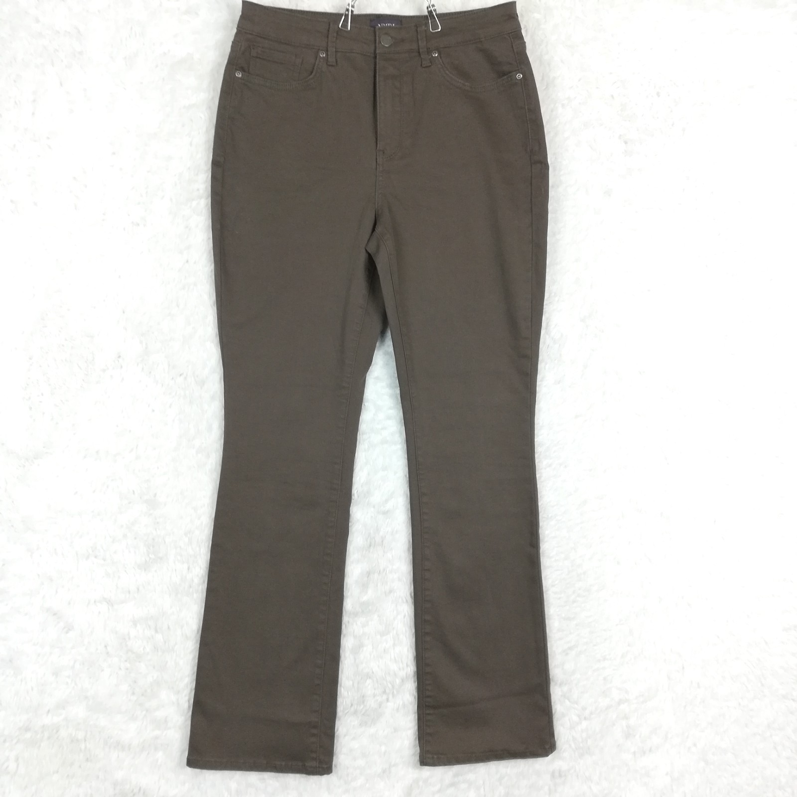 Billie Mini Boot Cut Brown Coffee Denim High Rise 8