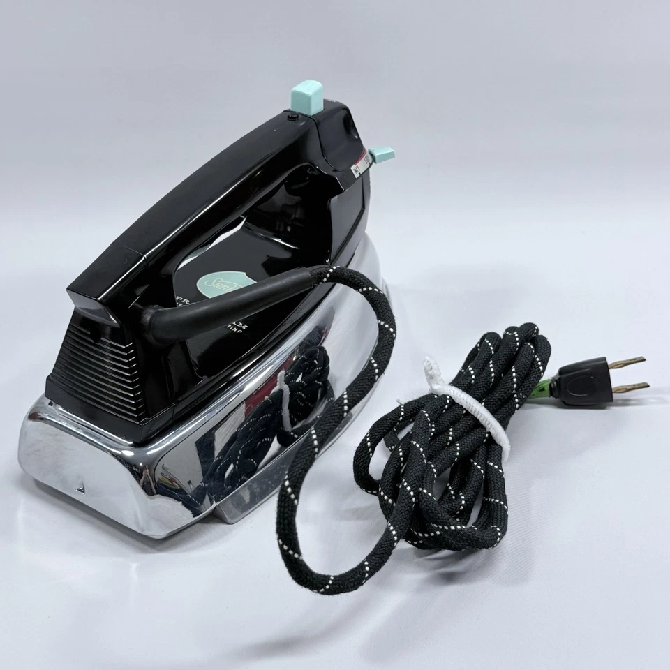 Plancha de vapor o seca Sunbeam Spray vintage modelo SS-A EE. UU. negra y cromada - funciona Foto 3 de 4