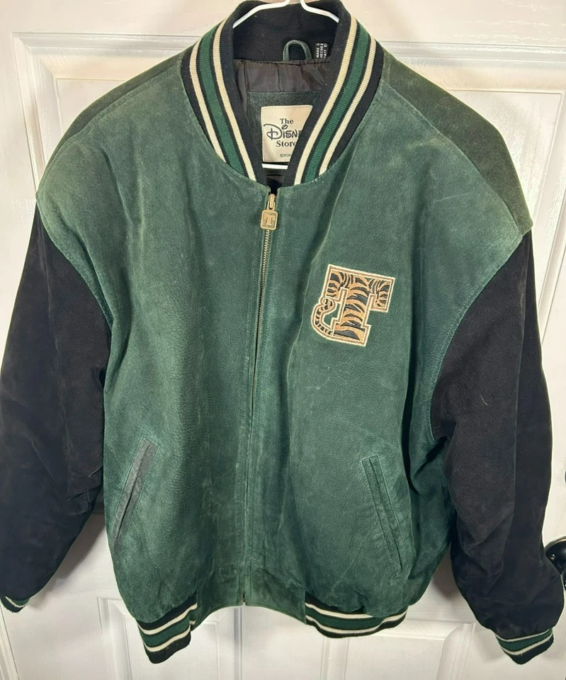 Винтажный Disney Store зеленый Varsity куртка тигр 1968 логотип и вышивка молнии фронт - Изображение 3 из 4