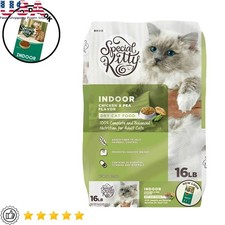 Indoor Dry Cat Food Chicken Pea Flavor 16lb Kibble Hairball Control Nutrition US