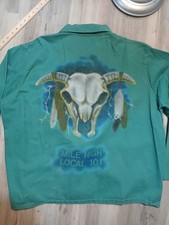Vintage Airbrush Western Native American Bison Skull Dreamcatcher XL Local 101