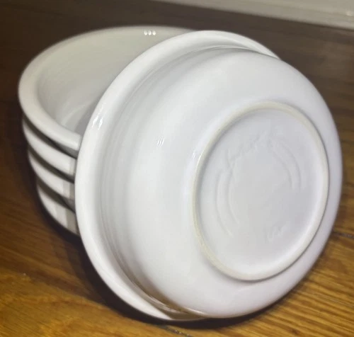 Set of 5 Homer Laughlin HLC Fiesta Ware White 6 7/8" by 1 3/4" Cereal Soup Bowls