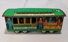 Vintage Tin Toy Train Trolley Car Powell Mason Sts Municipal Railway 514