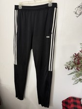 Adidas Black Track Pants Woman s Medium Climalite 3-Stripe Athletic Joggers