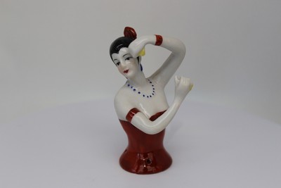 Teepuppen Flamenco Sexy Half Doll Pincushion Arms Away Spanish Style Art Deco St