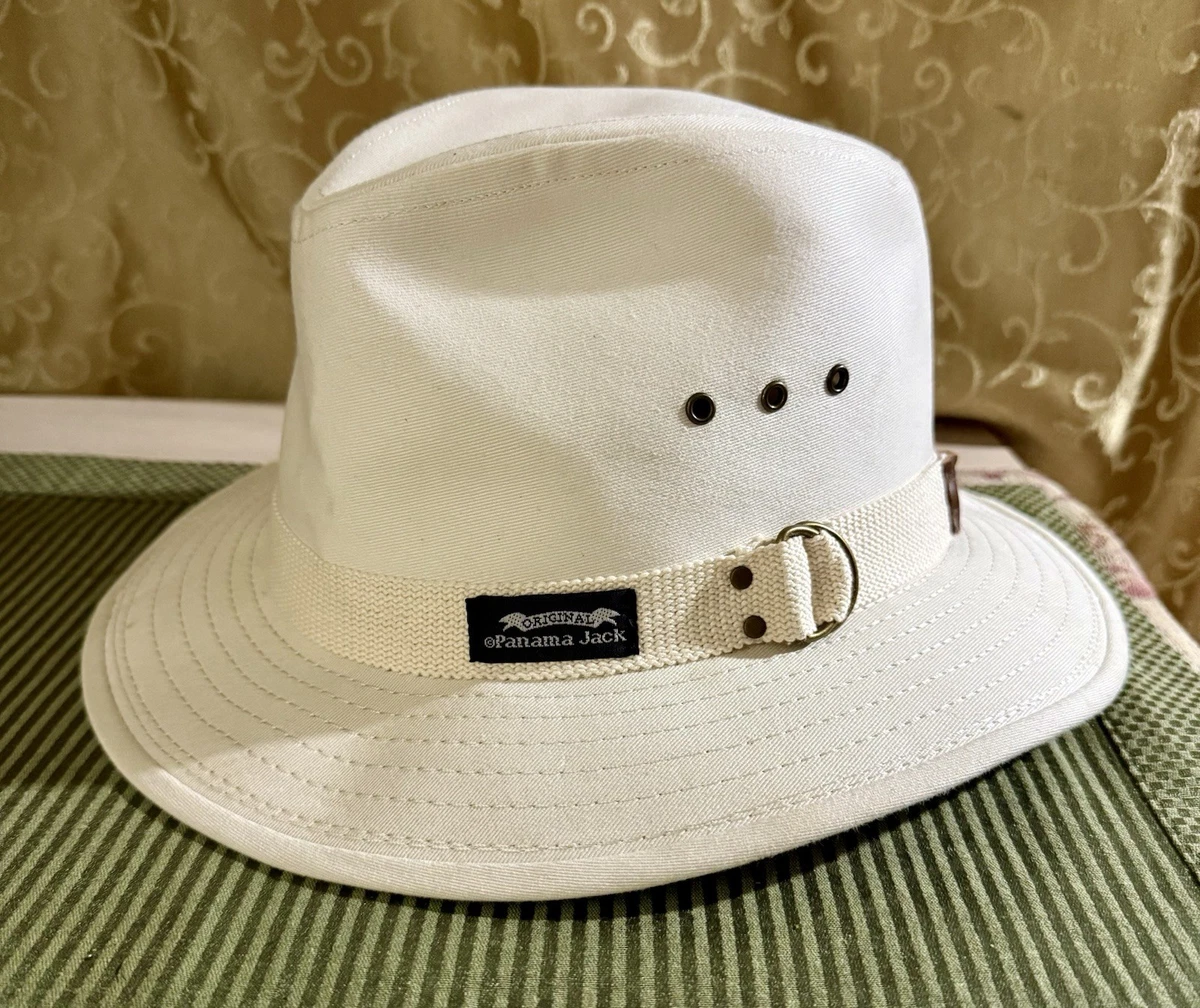 Casquette Visière Panama Jack – Beige, Sangle Réglable (Logo, Occasion)