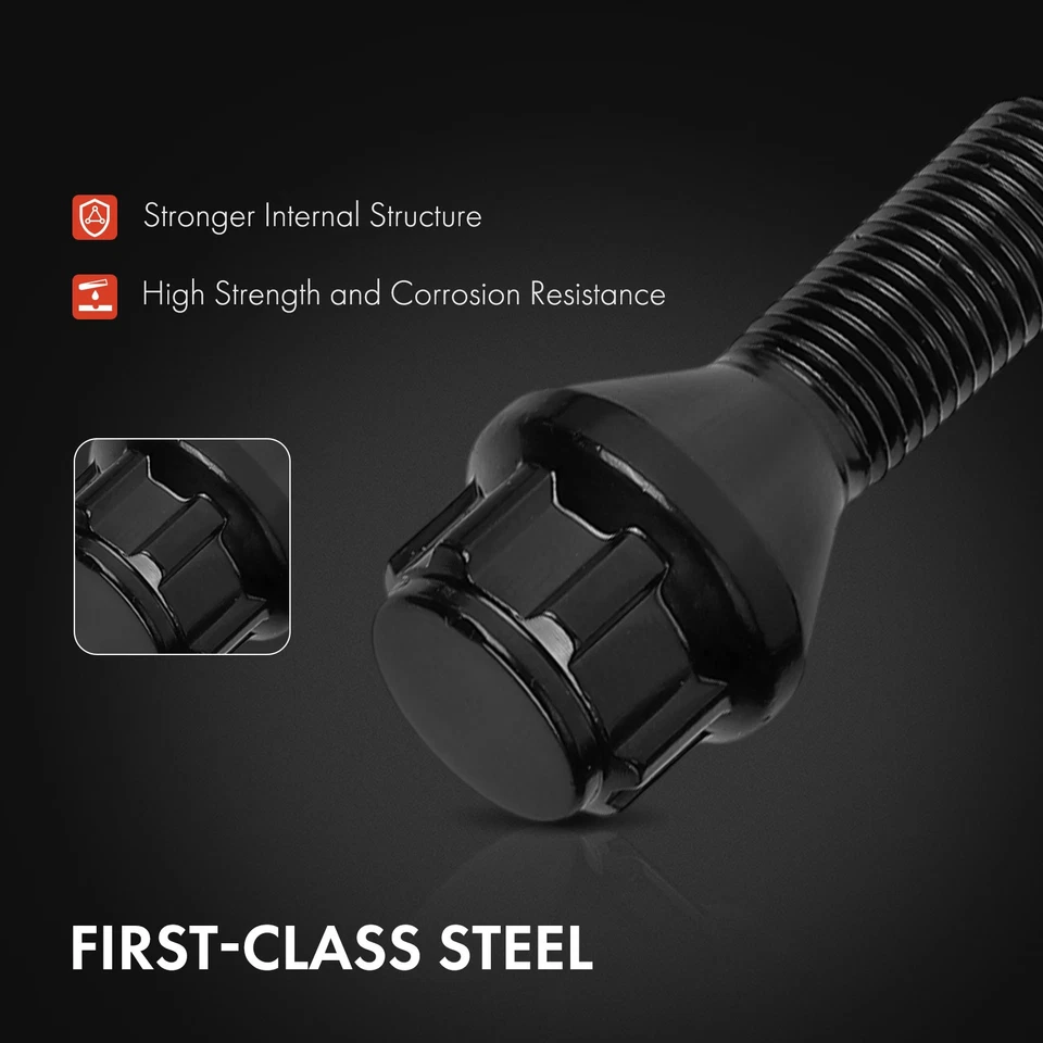 5x Pernos de bloqueo de rueda de asiento de bola delanteros y traseros M14-1.5 para Audi A4 allroad 2013-2022 Foto 4 de 4