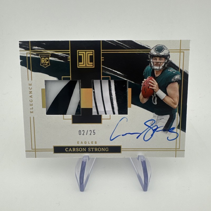 CARSON STRONG 2022 IMPECCABLE #103 ELEGANCE HELMET NAMEPLATE PATCH AUTO RC /25