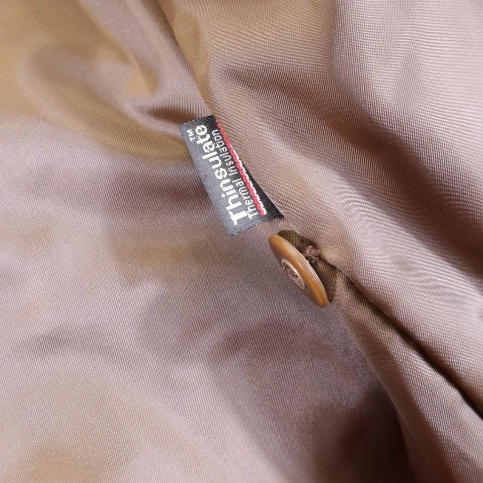 L.L.Bean Suede Leather Jacket Chore Coat Mens Large Brown Thinsulate Lined Zip - Image 4 of 4