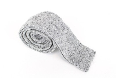 Suitsupply Herren Krawatte 148 x 6 cm Grau Wolle Seide Knitted Squared-End