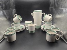 Demitasse 21 piece Coffee Tea Set FESTIVALLOZADUR S. ABritt White Green
