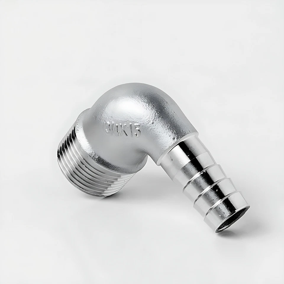 90° Elbow Hose Joiner Connector Tail Barbed Pipe Fittings 304ss Male BSP - Image 3 of 4