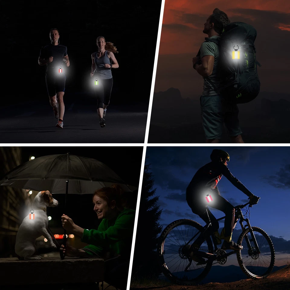 Colgantes reflectores de seguridad de tela 6 piezas para mochila [blanco] Foto 2 de 4