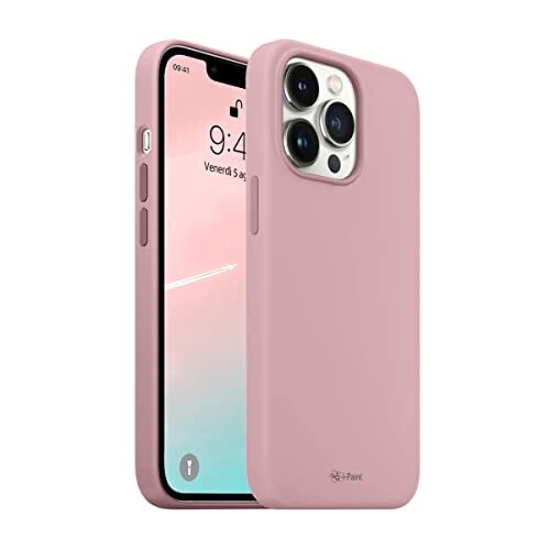 i-Paint 224004 Solid Case Pink Ultra-flessibile in Silicone per iPhone 13 (d5p)