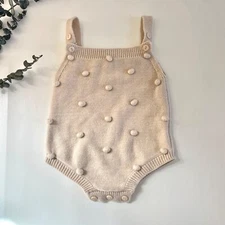 So Dorable Knit Baby Popcorn Romper Unixes Soft Photoshoot Dot Bodysuit 0-12 Mo