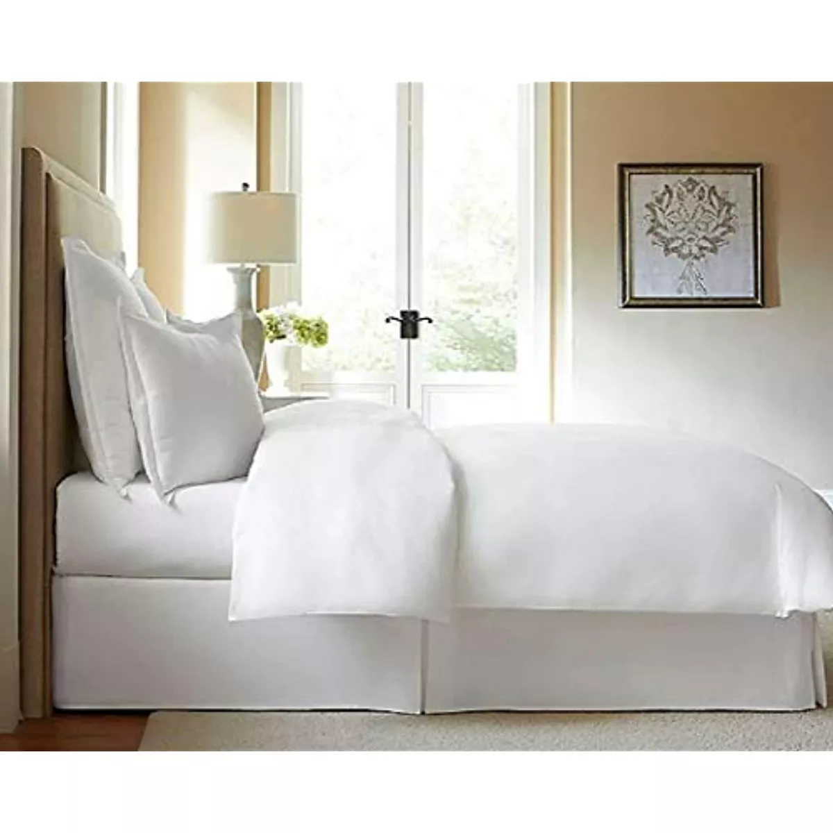 Levinsohn 300 Thread Count Cotton Twin Split Corner Bed Skirt in White