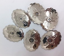 6 Setting 35x26mm Concho Etched Silver Tone D5-7B