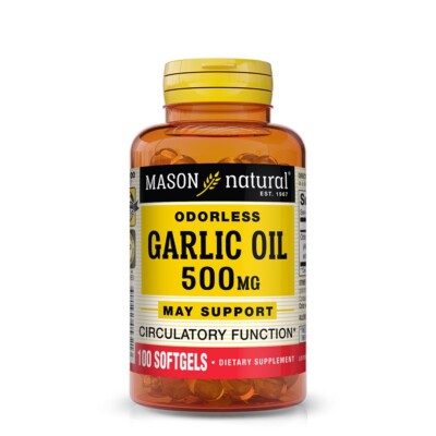 100 SOFTGELS GARLIC OIL 500 mg CONCENTRATE lower cholesterol Supplement cardio