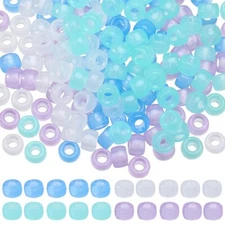 SUNNYCLUE 800Pcs Pony Beads Bulk 6x9mm Glow in The Dark Pony Beads Plastic Lu...