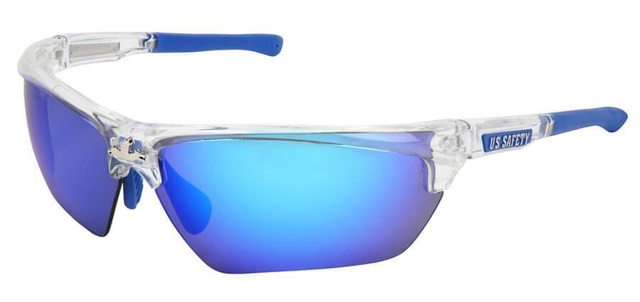 Crews Dominator 3 Safety Glasses Fixed price for Superior sale with Frame M and Blue Ice Clear