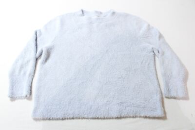 Thread & Supply Women's Petite Fuzzy Long Sleeve Sweater EJ3 Blue Medium NWT