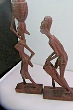 A PAIR OFWOOD CARVED  AFRICAN  FIGURINES