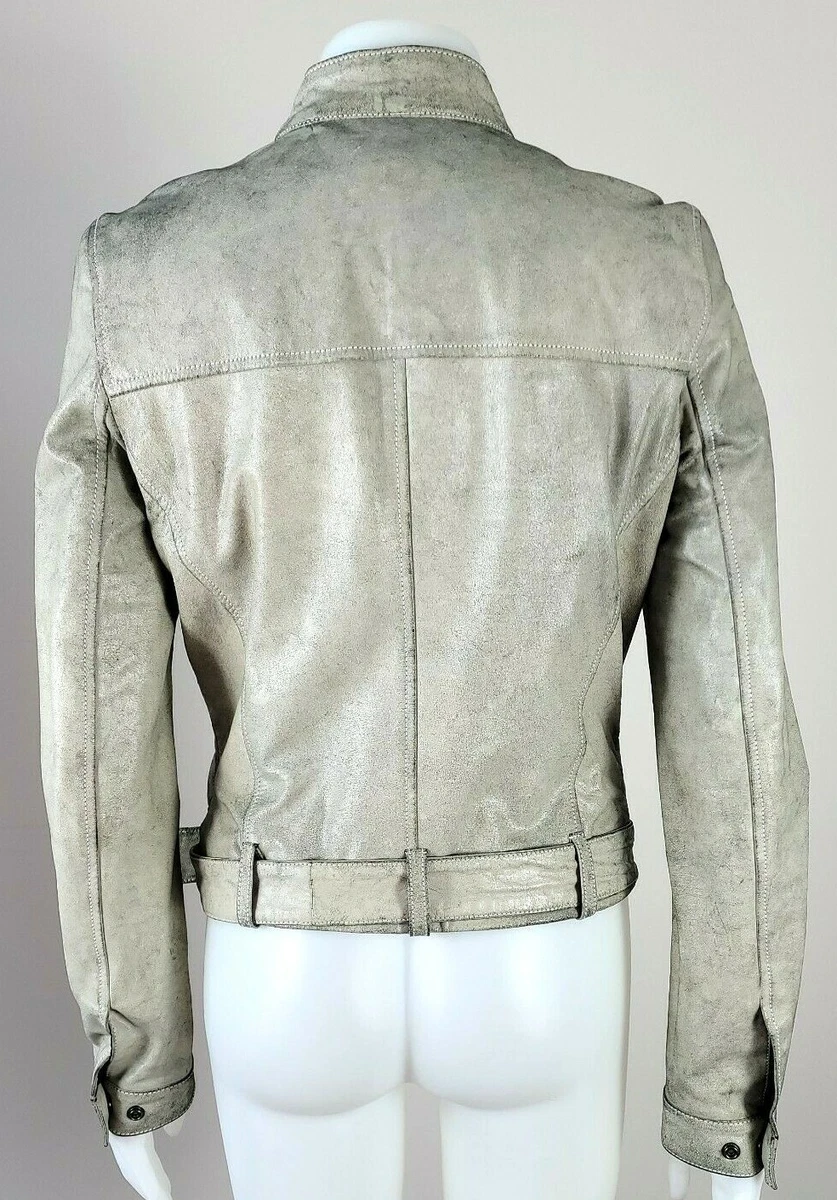 Calvin klein grey sales leather jacket