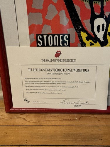 The Rolling Stone VOODOO LOUNGE WORLD TOUR Limited Ed. Litho, 827/5000 Signed - Picture 7 of 12