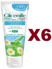6PCS GLYCEMILLE HAND AND NAIL SCRUB LIGHT MOISTURIZER WITH ORGANIC CHAMOMILE 100ML
