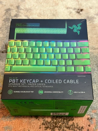Razer PBT Keycap + COiled Cable Upgrade Set Razer Green