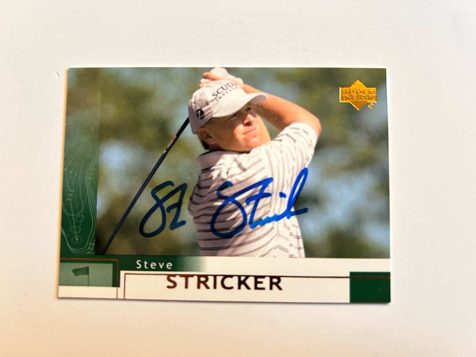 Steve Stricker Signed 2002 Upperdeck Golf Card # 21