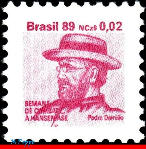 RA25 BRAZIL 1989 HANSEN DISEASE, LEPROSY, FR. JOSEPH DAMIEN, MI# Z26, MNH