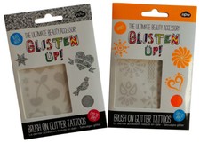 Glisten Up Brush on Glitter Tattoos 3 Pack Lot