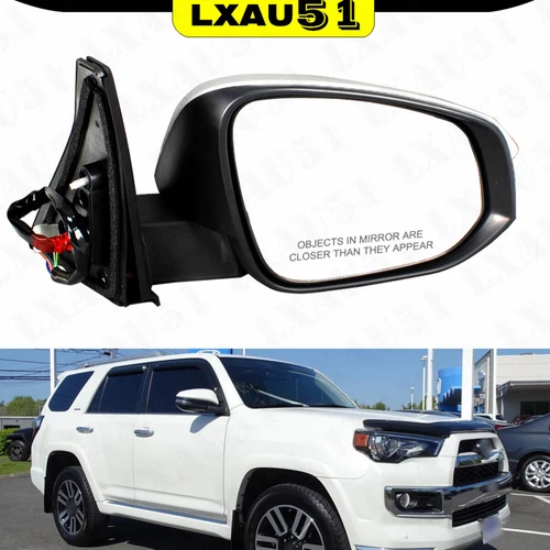 9Pin Pearl White Heated Signal Puddle Light Mirror For Toyota 4runner Right Side
