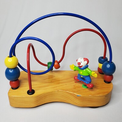 Vtg EDUCO ORIGINAL SUPERMAZE Wooden Bead Roller Coaster