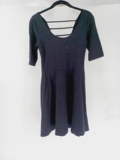 SO Mini Skater Dress Womens Black Medium Short Sleeve Stretch Cotton Round Neck