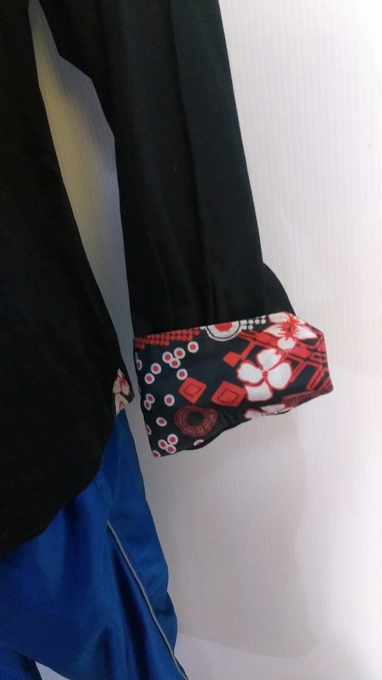 Stone Rose Red Rivet Collection bLACK Flip Cuff Casual Shirt Men's Medium @10 - Image 4 of 4