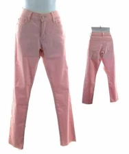 San Joy pants Womens Small Pink Ankle Length Solid Frayed Hem Casual Zip Closure